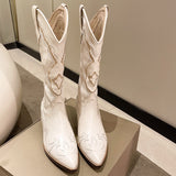 Begonia Embroidered Western Cowboy Boots