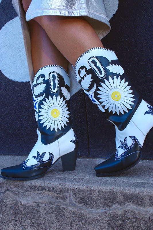 Crocus Sun Flower Printed Boots