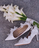 Lantana White Butterfly Lace Wedding Shoes