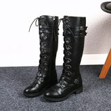 Wandflower Buckle Knee High Boots