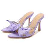 Primula Bow Satin Stiletto Sandals