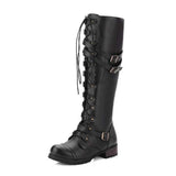 Wandflower Buckle Knee High Boots