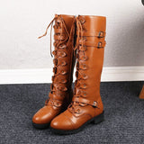 Wandflower Buckle Knee High Boots