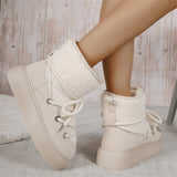 Hosta Cross Strap Furry Ankle Boots