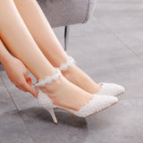 Crystal Lace Stiletto Wedding Pumps