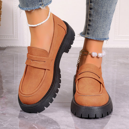 Gerbera Solid Color Platform Loafers