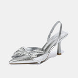 Nerine Silver Bow Decor Pumps