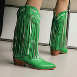 Moonflower Tassels Cowboy Boots