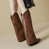 Nemesia Rivet Block Heel Knee-High Boots