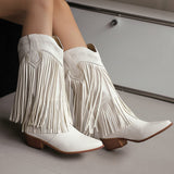 Moonflower Tassels Cowboy Boots