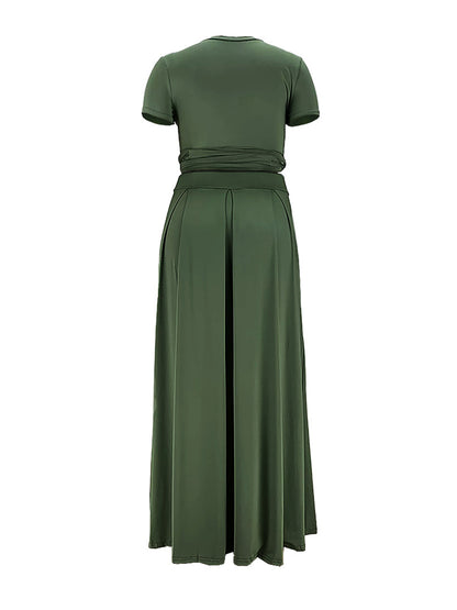 Wrap Crop Top Skirt Set