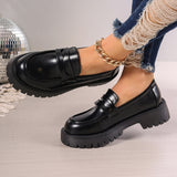 Gerbera Solid Color Platform Loafers