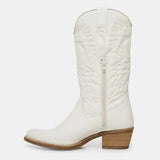 Gardenia Embroidered leather cowboy boots