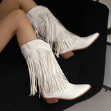 Moonflower Tassels Cowboy Boots