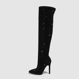 Nolana Shiny Rhinestone Over-the-knee Boots