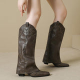 Nemesia Rivet Block Heel Knee-High Boots