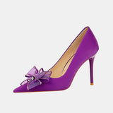 Pansy Lace Bow Stiletto Pumps