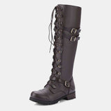 Wandflower Buckle Knee High Boots