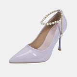 Dianella Elegant Pearl Strap Pumps