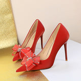 Pansy Lace Bow Stiletto Pumps