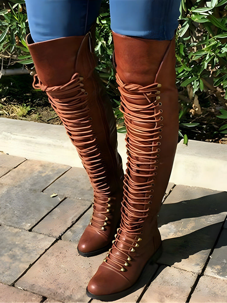 Kalmia Lace-up Knight Boots