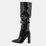 Marigold Patent Leather Knee-high Boots