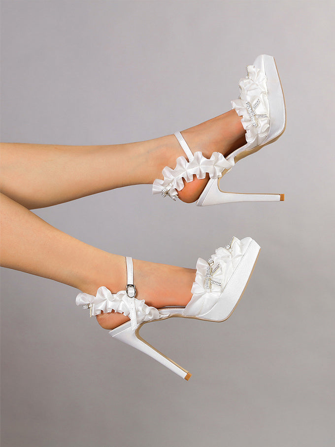 Bellflower Bow Rhinestone Pumps