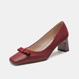 Zenobia Bow Block Heel Pumps