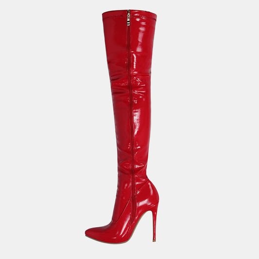 Hydrangea Patent Leather Boots