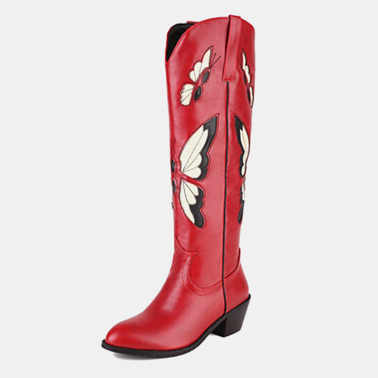 Begonia Butterfly-print Cowboy Boots