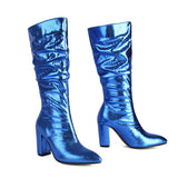 Lotus Shiny Knee-high Boots