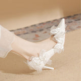 Lantana White Lace Decor Heels