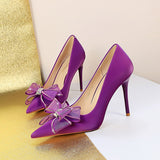 Pansy Lace Bow Stiletto Pumps