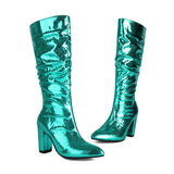 Lotus Shiny Knee-high Boots