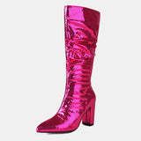 Lotus Shiny Knee-high Boots