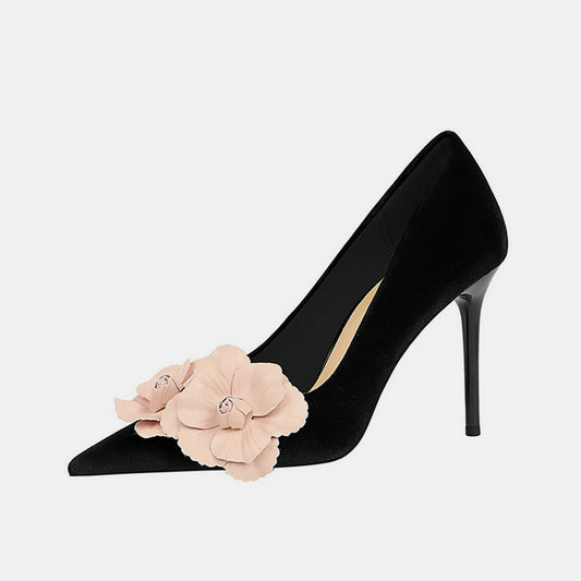 Nepeta Flower Suede Stiletto Pumps