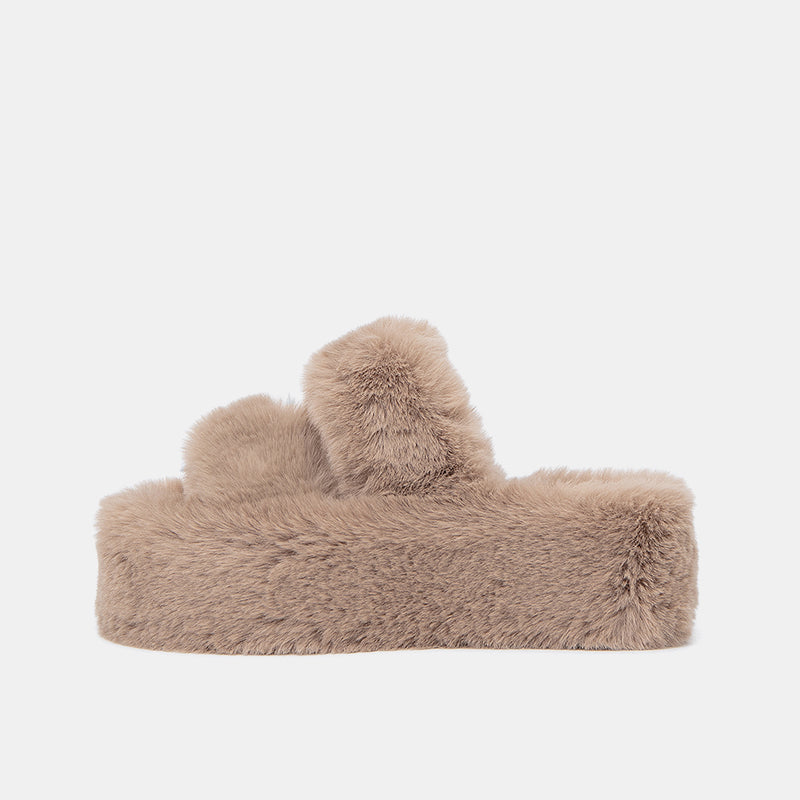 Hibiscus Thick-Soled Fluffy Slippers