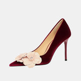 Nepeta Flower Suede Stiletto Pumps