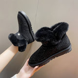 Lobelia Rhinestone Plush Snow Boots