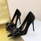 Pansy Lace Bow Stiletto Pumps