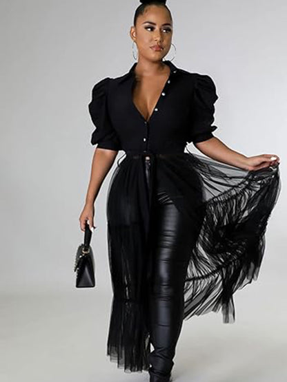 Short Sleeve Bodycon High Low Asymmetrical Ruffle Dress