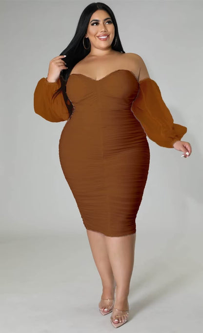 Bodycon Ruched Cocktail Dress