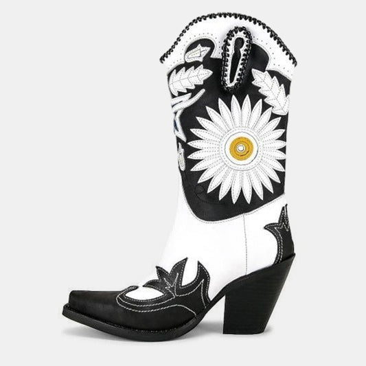 Crocus Sun Flower Printed Boots