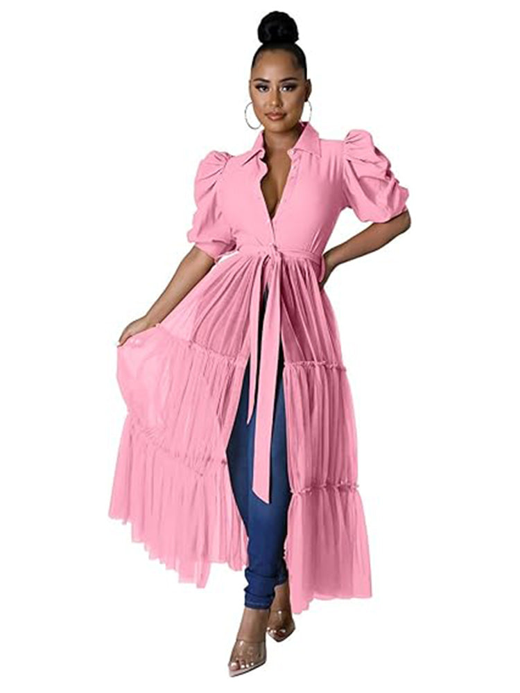 Short Sleeve Bodycon High Low Asymmetrical Ruffle Dress