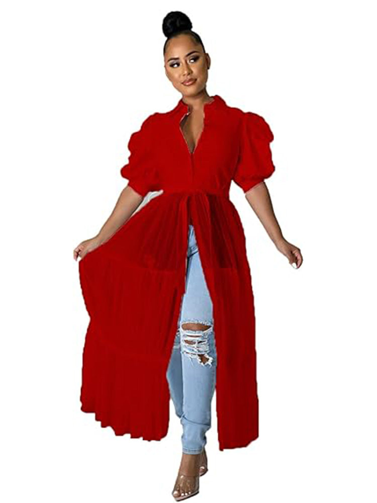 Short Sleeve Bodycon High Low Asymmetrical Ruffle Dress