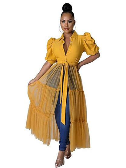 Short Sleeve Bodycon High Low Asymmetrical Ruffle Dress