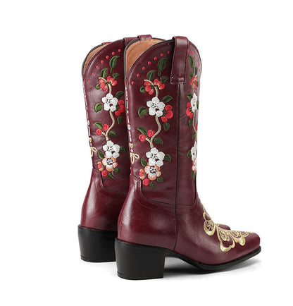 Azalea Embroidered Floral Cowboy Boots