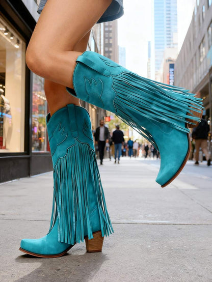 Dahlia Retro Tassel Cowboy Boots
