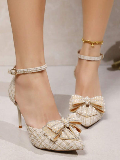 Lunaria Bow Ankle Strap Pumps