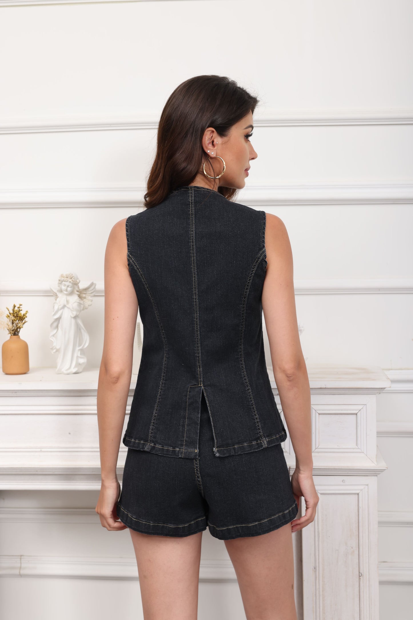 Ella Denim Blazer Shorts Sets
